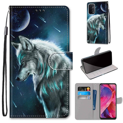 Coloured Drawing Cross Texture Horizontal Flip PU Leather Case with Holder & Card Slots & Wallet & Lanyard, For OPPO A54 5G / A74 5G / A93 5G / A93s 5G