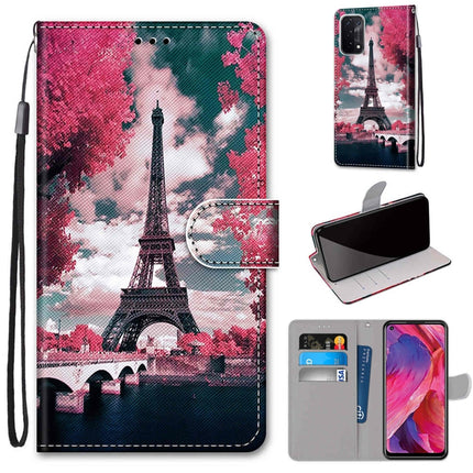 Coloured Drawing Cross Texture Horizontal Flip PU Leather Case with Holder & Card Slots & Wallet & Lanyard, For OPPO A54 5G / A74 5G / A93 5G / A93s 5G