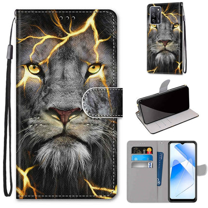 Coloured Drawing Cross Texture Horizontal Flip PU Leather Case with Holder & Card Slots & Wallet & Lanyard, For OPPO A55 5G / A54 4G / A53s 5G / A16 4G
