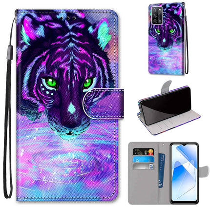 Coloured Drawing Cross Texture Horizontal Flip PU Leather Case with Holder & Card Slots & Wallet & Lanyard, For OPPO A55 5G / A54 4G / A53s 5G / A16 4G