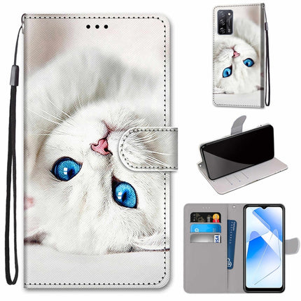 Coloured Drawing Cross Texture Horizontal Flip PU Leather Case with Holder & Card Slots & Wallet & Lanyard, For OPPO A55 5G / A54 4G / A53s 5G / A16 4G