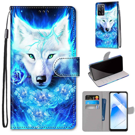 Coloured Drawing Cross Texture Horizontal Flip PU Leather Case with Holder & Card Slots & Wallet & Lanyard, For OPPO A55 5G / A54 4G / A53s 5G / A16 4G