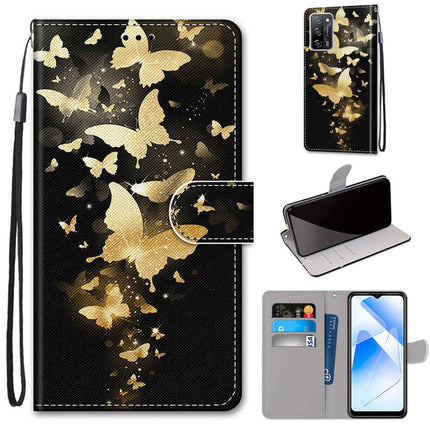 Coloured Drawing Cross Texture Horizontal Flip PU Leather Case with Holder & Card Slots & Wallet & Lanyard, For OPPO A55 5G / A54 4G / A53s 5G / A16 4G