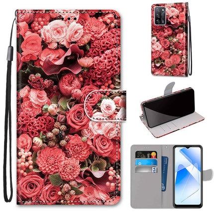 Coloured Drawing Cross Texture Horizontal Flip PU Leather Case with Holder & Card Slots & Wallet & Lanyard, For OPPO A55 5G / A54 4G / A53s 5G / A16 4G