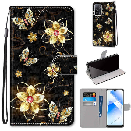 Coloured Drawing Cross Texture Horizontal Flip PU Leather Case with Holder & Card Slots & Wallet & Lanyard, For OPPO A55 5G / A54 4G / A53s 5G / A16 4G