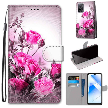 Coloured Drawing Cross Texture Horizontal Flip PU Leather Case with Holder & Card Slots & Wallet & Lanyard, For OPPO A55 5G / A54 4G / A53s 5G / A16 4G