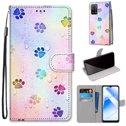 Coloured Drawing Cross Texture Horizontal Flip PU Leather Case with Holder & Card Slots & Wallet & Lanyard, For OPPO A55 5G / A54 4G / A53s 5G / A16 4G