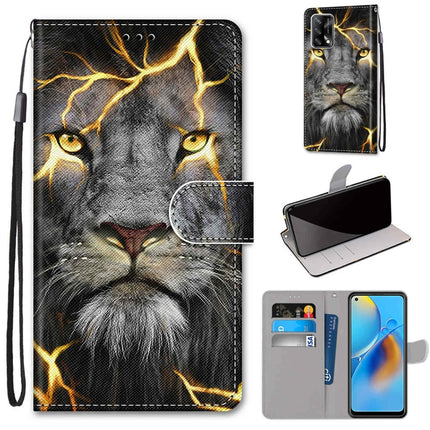 Coloured Drawing Cross Texture Horizontal Flip PU Leather Case with Holder & Card Slots & Wallet & Lanyard, For OPPO A74 4G / F19