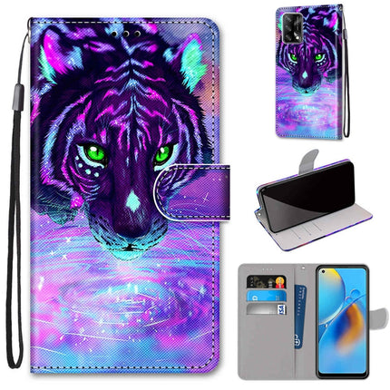 Coloured Drawing Cross Texture Horizontal Flip PU Leather Case with Holder & Card Slots & Wallet & Lanyard, For OPPO A74 4G / F19