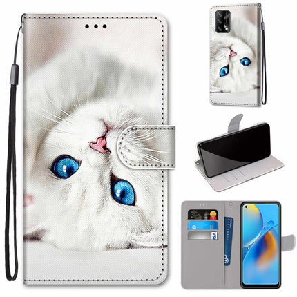 Coloured Drawing Cross Texture Horizontal Flip PU Leather Case with Holder & Card Slots & Wallet & Lanyard, For OPPO A74 4G / F19