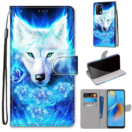 Coloured Drawing Cross Texture Horizontal Flip PU Leather Case with Holder & Card Slots & Wallet & Lanyard, For OPPO A74 4G / F19