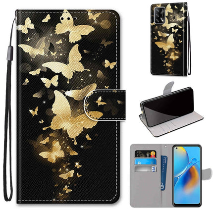 Coloured Drawing Cross Texture Horizontal Flip PU Leather Case with Holder & Card Slots & Wallet & Lanyard, For OPPO A74 4G / F19