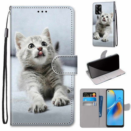 Coloured Drawing Cross Texture Horizontal Flip PU Leather Case with Holder & Card Slots & Wallet & Lanyard, For OPPO A74 4G / F19