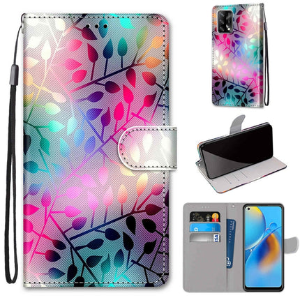 Coloured Drawing Cross Texture Horizontal Flip PU Leather Case with Holder & Card Slots & Wallet & Lanyard, For OPPO A74 4G / F19