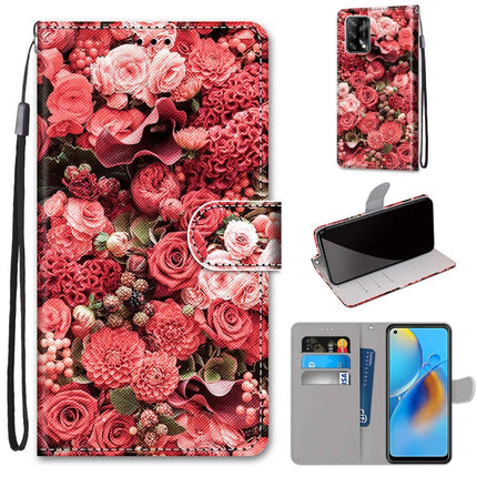 Coloured Drawing Cross Texture Horizontal Flip PU Leather Case with Holder & Card Slots & Wallet & Lanyard, For OPPO A74 4G / F19