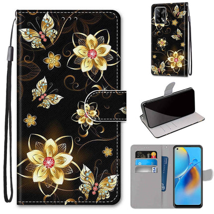 Coloured Drawing Cross Texture Horizontal Flip PU Leather Case with Holder & Card Slots & Wallet & Lanyard, For OPPO A74 4G / F19