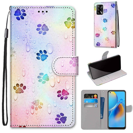 Coloured Drawing Cross Texture Horizontal Flip PU Leather Case with Holder & Card Slots & Wallet & Lanyard, For OPPO A74 4G / F19