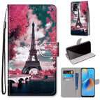 For OPPO A74 4G / F19 / Pink Flower Tower Bridge