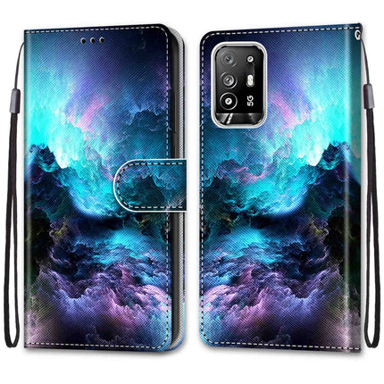 Coloured Drawing Cross Texture Horizontal Flip PU Leather Case with Holder & Card Slots & Wallet & Lanyard, For OPPO F19 Pro+ 5G / A94 5G / A95 5G