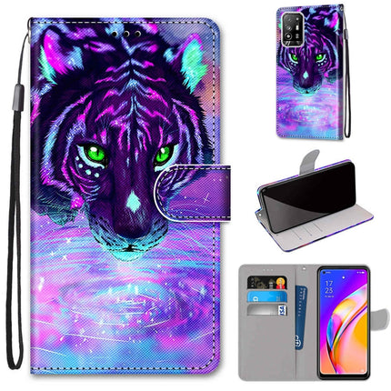 Coloured Drawing Cross Texture Horizontal Flip PU Leather Case with Holder & Card Slots & Wallet & Lanyard, For OPPO F19 Pro+ 5G / A94 5G / A95 5G