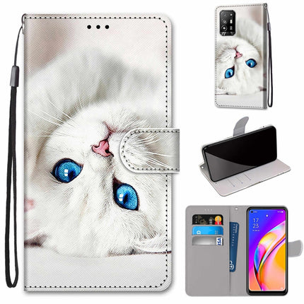 Coloured Drawing Cross Texture Horizontal Flip PU Leather Case with Holder & Card Slots & Wallet & Lanyard, For OPPO F19 Pro+ 5G / A94 5G / A95 5G