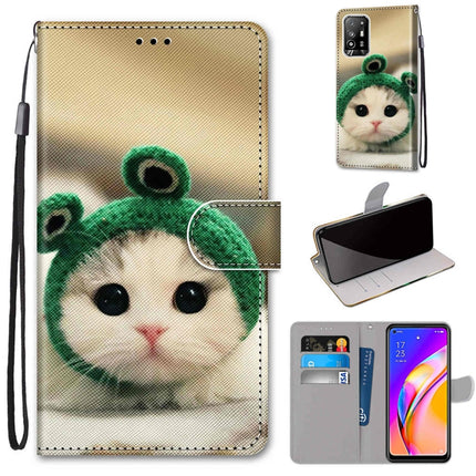 Coloured Drawing Cross Texture Horizontal Flip PU Leather Case with Holder & Card Slots & Wallet & Lanyard, For OPPO F19 Pro+ 5G / A94 5G / A95 5G