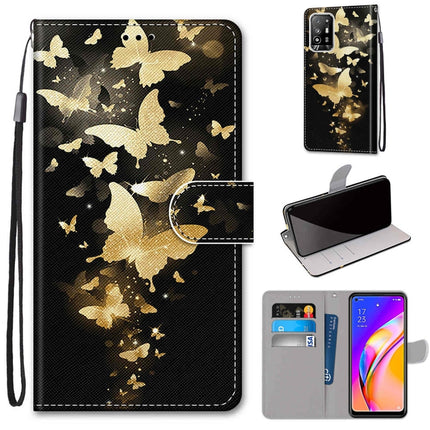 Coloured Drawing Cross Texture Horizontal Flip PU Leather Case with Holder & Card Slots & Wallet & Lanyard, For OPPO F19 Pro+ 5G / A94 5G / A95 5G