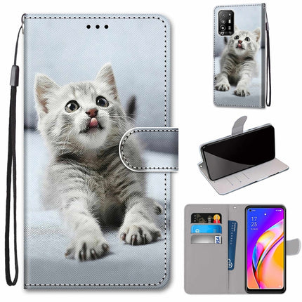 Coloured Drawing Cross Texture Horizontal Flip PU Leather Case with Holder & Card Slots & Wallet & Lanyard, For OPPO F19 Pro+ 5G / A94 5G / A95 5G