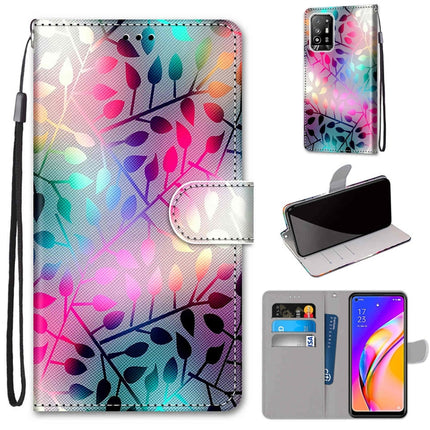 Coloured Drawing Cross Texture Horizontal Flip PU Leather Case with Holder & Card Slots & Wallet & Lanyard, For OPPO F19 Pro+ 5G / A94 5G / A95 5G