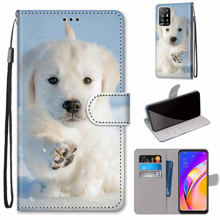 Coloured Drawing Cross Texture Horizontal Flip PU Leather Case with Holder & Card Slots & Wallet & Lanyard, For OPPO F19 Pro+ 5G / A94 5G / A95 5G