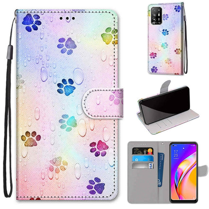 Coloured Drawing Cross Texture Horizontal Flip PU Leather Case with Holder & Card Slots & Wallet & Lanyard, For OPPO F19 Pro+ 5G / A94 5G / A95 5G