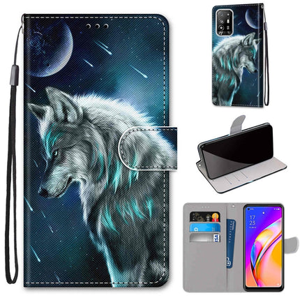 Coloured Drawing Cross Texture Horizontal Flip PU Leather Case with Holder & Card Slots & Wallet & Lanyard, For OPPO F19 Pro+ 5G / A94 5G / A95 5G