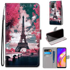 For OPPO F19 Pro+ 5G / A94 5G / A95 5G / Pink Flower Tower Bridge