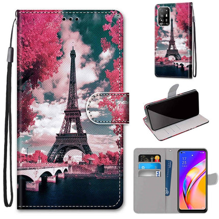 Coloured Drawing Cross Texture Horizontal Flip PU Leather Case with Holder & Card Slots & Wallet & Lanyard, For OPPO F19 Pro+ 5G / A94 5G / A95 5G