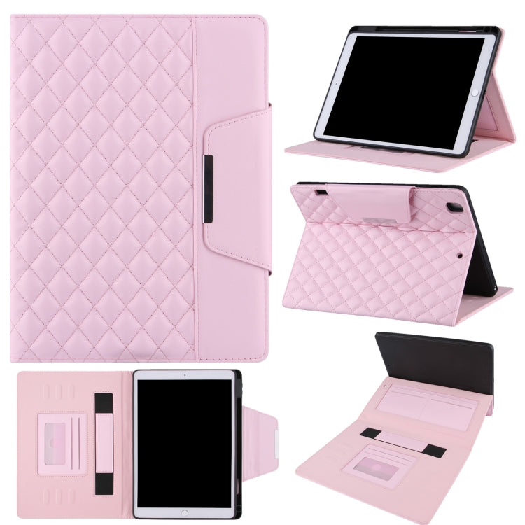 Checkered Pattern Horizontal Flip Leather Case with Holder & Card Slots & Hand Strap, For iPad 10.2 (2021 / 2020 / 2019), For iPad Pro 11 (2021 / 2020 / 2018), For iPad mini 5 / 4, For iPad 9.7 (2018 / 2017)