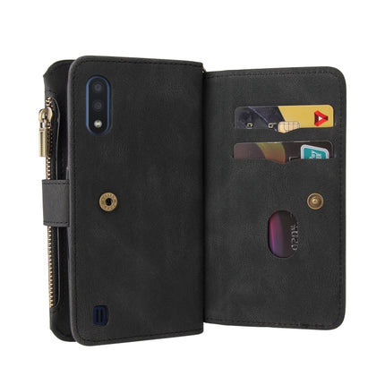 Skin Feel PU + TPU Horizontal Flip Leather Case with Holder & 15 Cards Slot & Wallet & Zipper Pocket & Lanyard, For Samsung Galaxy A01, For Samsung Galaxy A02 EU Version, For Samsung Galaxy A02s, For Samsung Galaxy A03s, For Samsung Galaxy A12 5G      ...