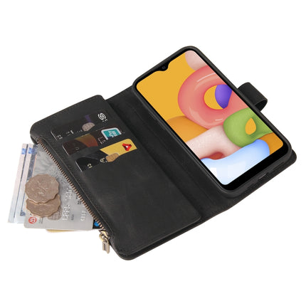 Skin Feel PU + TPU Horizontal Flip Leather Case with Holder & 15 Cards Slot & Wallet & Zipper Pocket & Lanyard, For Samsung Galaxy A01, For Samsung Galaxy A02 EU Version, For Samsung Galaxy A02s, For Samsung Galaxy A03s, For Samsung Galaxy A12 5G      ...