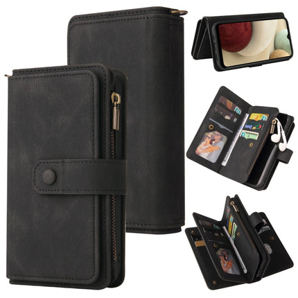 Skin Feel PU + TPU Horizontal Flip Leather Case with Holder & 15 Cards Slot & Wallet & Zipper Pocket & Lanyard, For Samsung Galaxy A01, For Samsung Galaxy A02 EU Version, For Samsung Galaxy A02s, For Samsung Galaxy A03s, For Samsung Galaxy A12 5G      ...