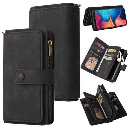 Skin Feel PU + TPU Horizontal Flip Leather Case with Holder & 15 Cards Slot & Wallet & Zipper Pocket & Lanyard, For Samsung Galaxy A20e, For Samsung Galaxy A22 4G, For Samsung Galaxy A22 5G, For Samsung Galaxy A32 4G, For Samsung Galaxy A32 5G         ...