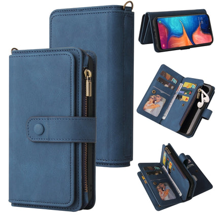 Skin Feel PU + TPU Horizontal Flip Leather Case with Holder & 15 Cards Slot & Wallet & Zipper Pocket & Lanyard, For Samsung Galaxy A20e, For Samsung Galaxy A22 4G, For Samsung Galaxy A22 5G, For Samsung Galaxy A32 4G, For Samsung Galaxy A32 5G         ...