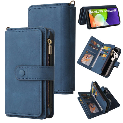 Skin Feel PU + TPU Horizontal Flip Leather Case with Holder & 15 Cards Slot & Wallet & Zipper Pocket & Lanyard, For Samsung Galaxy A20e, For Samsung Galaxy A22 4G, For Samsung Galaxy A22 5G, For Samsung Galaxy A32 4G, For Samsung Galaxy A32 5G         ...