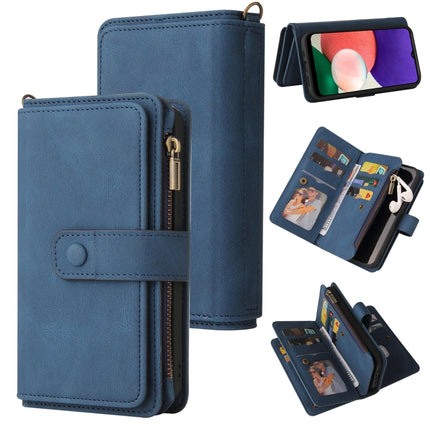 Skin Feel PU + TPU Horizontal Flip Leather Case with Holder & 15 Cards Slot & Wallet & Zipper Pocket & Lanyard, For Samsung Galaxy A20e, For Samsung Galaxy A22 4G, For Samsung Galaxy A22 5G, For Samsung Galaxy A32 4G, For Samsung Galaxy A32 5G         ...