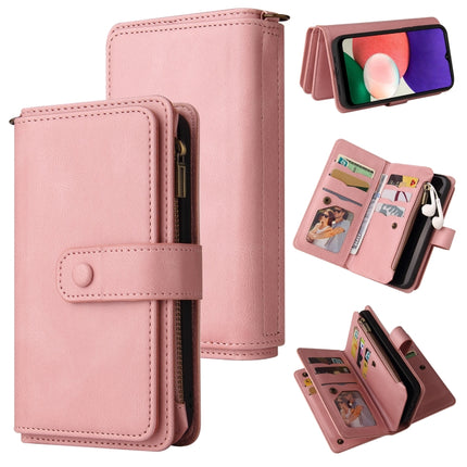 Skin Feel PU + TPU Horizontal Flip Leather Case with Holder & 15 Cards Slot & Wallet & Zipper Pocket & Lanyard, For Samsung Galaxy A20e, For Samsung Galaxy A22 4G, For Samsung Galaxy A22 5G, For Samsung Galaxy A32 4G, For Samsung Galaxy A32 5G         ...