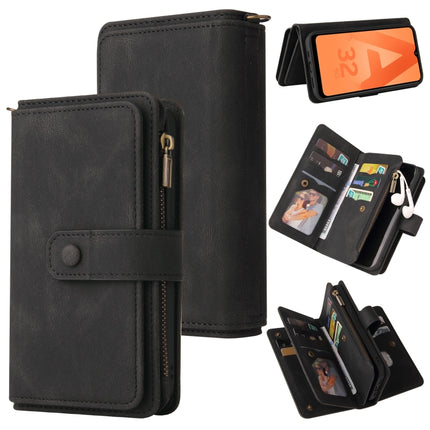 Skin Feel PU + TPU Horizontal Flip Leather Case with Holder & 15 Cards Slot & Wallet & Zipper Pocket & Lanyard, For Samsung Galaxy A20e, For Samsung Galaxy A22 4G, For Samsung Galaxy A22 5G, For Samsung Galaxy A32 4G, For Samsung Galaxy A32 5G         ...
