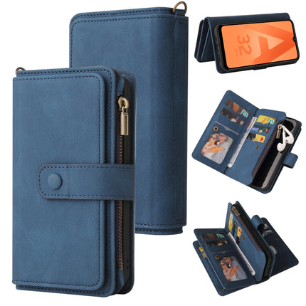 Skin Feel PU + TPU Horizontal Flip Leather Case with Holder & 15 Cards Slot & Wallet & Zipper Pocket & Lanyard, For Samsung Galaxy A20e, For Samsung Galaxy A22 4G, For Samsung Galaxy A22 5G, For Samsung Galaxy A32 4G, For Samsung Galaxy A32 5G         ...