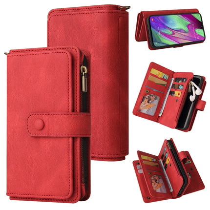 Skin Feel PU + TPU Horizontal Flip Leather Case with Holder & 15 Cards Slot & Wallet & Zipper Pocket & Lanyard, For Samsung Galaxy A20e, For Samsung Galaxy A22 4G, For Samsung Galaxy A22 5G, For Samsung Galaxy A32 4G, For Samsung Galaxy A32 5G         ...