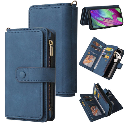 Skin Feel PU + TPU Horizontal Flip Leather Case with Holder & 15 Cards Slot & Wallet & Zipper Pocket & Lanyard, For Samsung Galaxy A20e, For Samsung Galaxy A22 4G, For Samsung Galaxy A22 5G, For Samsung Galaxy A32 4G, For Samsung Galaxy A32 5G         ...