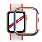 For Apple Watch Series 3 & 2 & 1 38mm / Rose Gold Edge + Blue Background