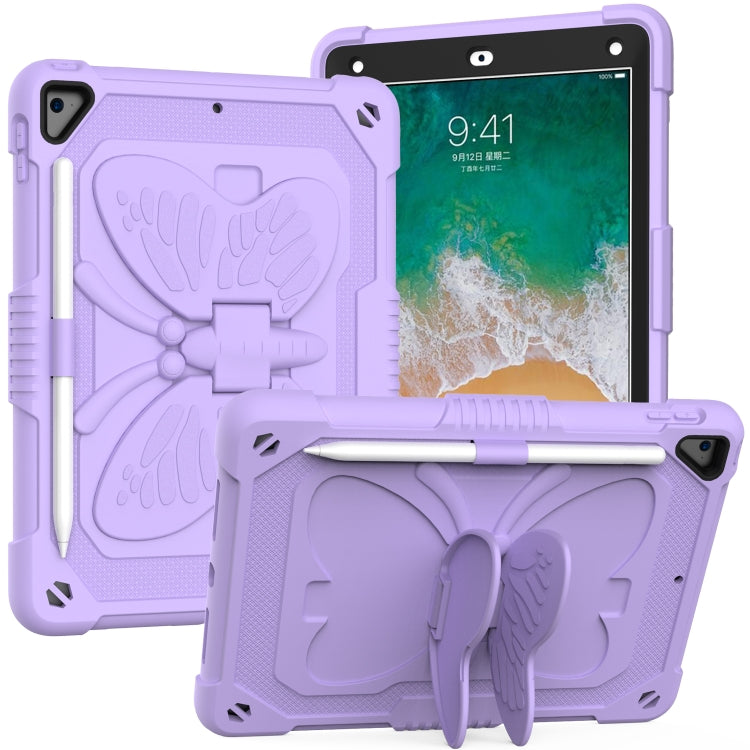 PC + Silikon-Schutzhülle in reiner Farbe, sturzsicher, mit Schmetterlingshalter und Stiftschlitz, für iPad 9.7 2018 &amp; 2017 / Pro 9,7 Zoll / Air 2 / 6, für iPad 10.2 2021 &amp; 2020 &amp; 2019 / Air 3 10,5 Zoll, für iPad mini 6 2021 / mini 2024