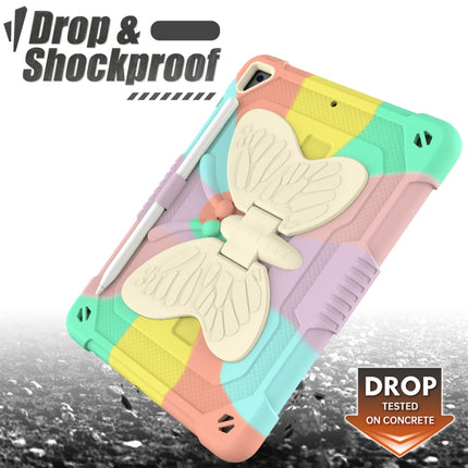 Beige PC + Silicone Anti-drop Protective Case with Butterfly Shape Holder & Pen Slot, For iPad 9.7 2018 & 2017 / Pro 9.7 inch / Air 2 / 6, For iPad 10.2 2021 & 2020 & 2019 / Air 3 10.5 inch, For iPad 10.2 2020 & 2019 / Air 3 10.5 inch������������������...